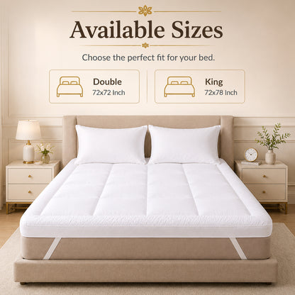 White 500 GSM King Size Bed Mattress Topper