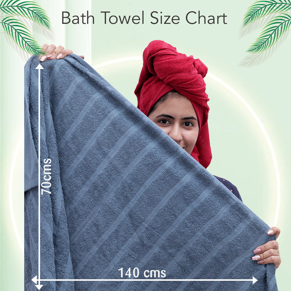 Navy and Burgundy 100% Cotton Quick Dry Bath Towel Combo 250 GSM
