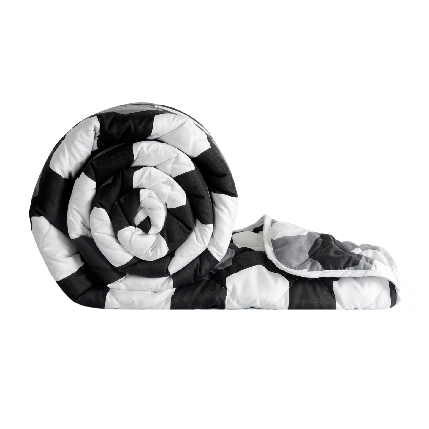 Grey And White Hexagon Double Bed AC Quilt Comforter