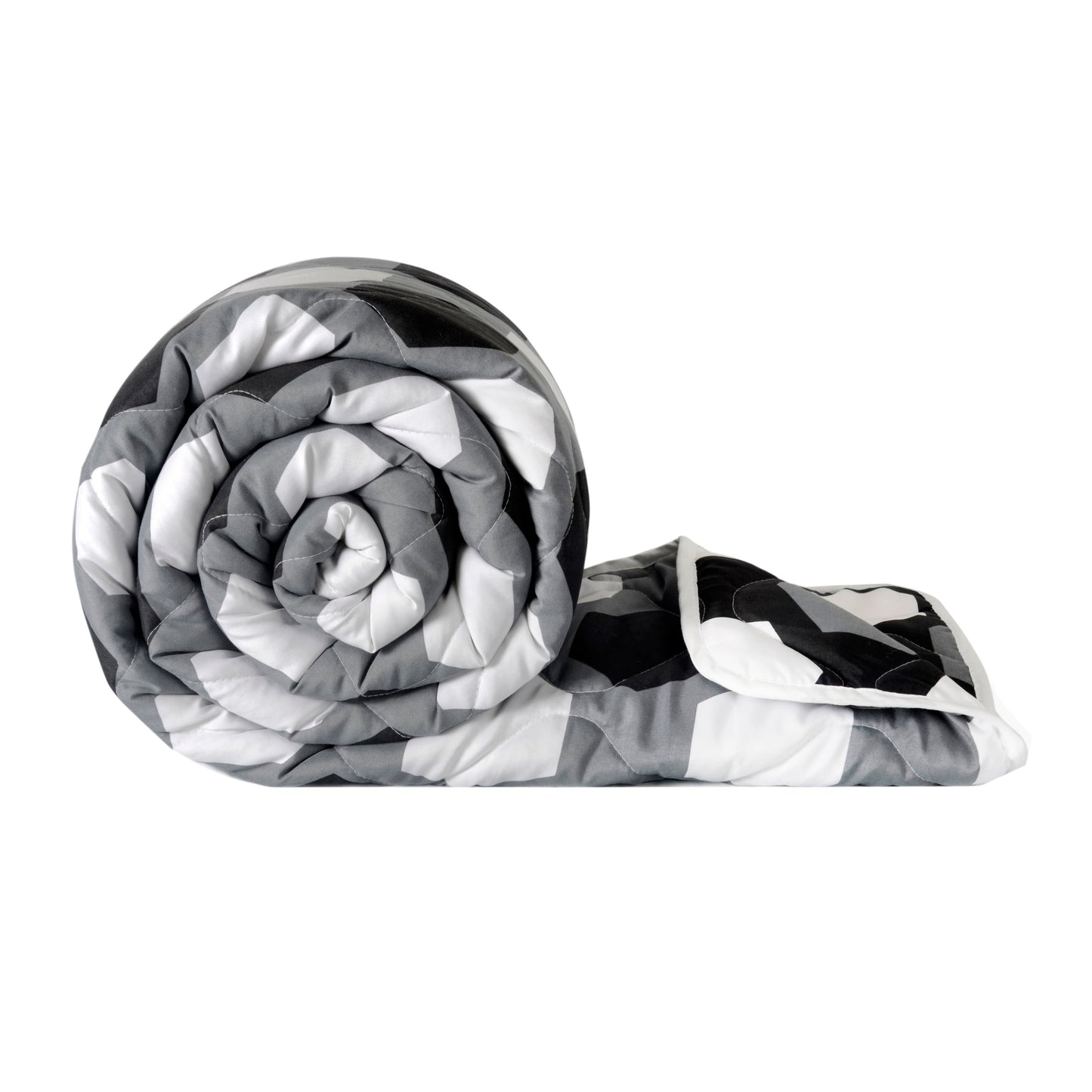 Grey And White Hexagon Double Bed AC Quilt Comforter