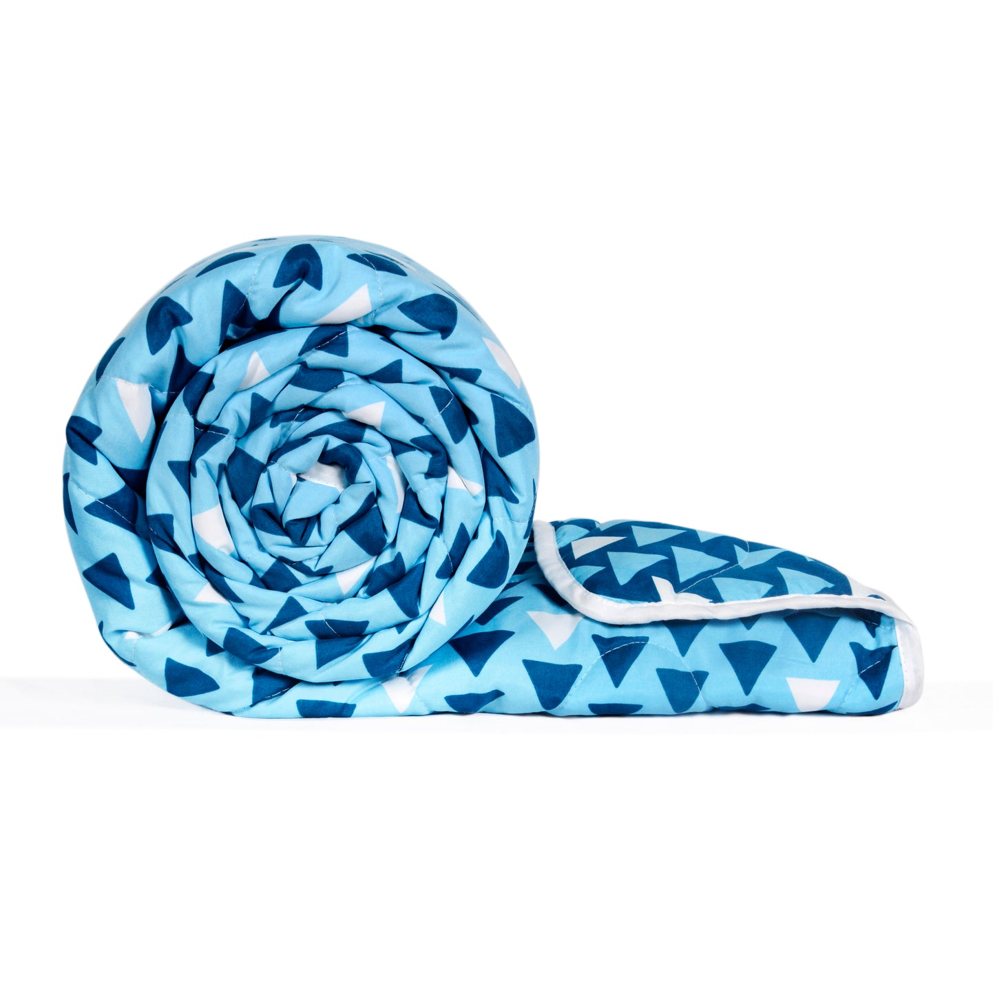 Blue Shade Geometric Single Bed Comforter – 120 GSM Microfiber