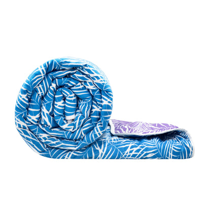 Blue And Purple Leaf Double Bed AC Quilt Comforter