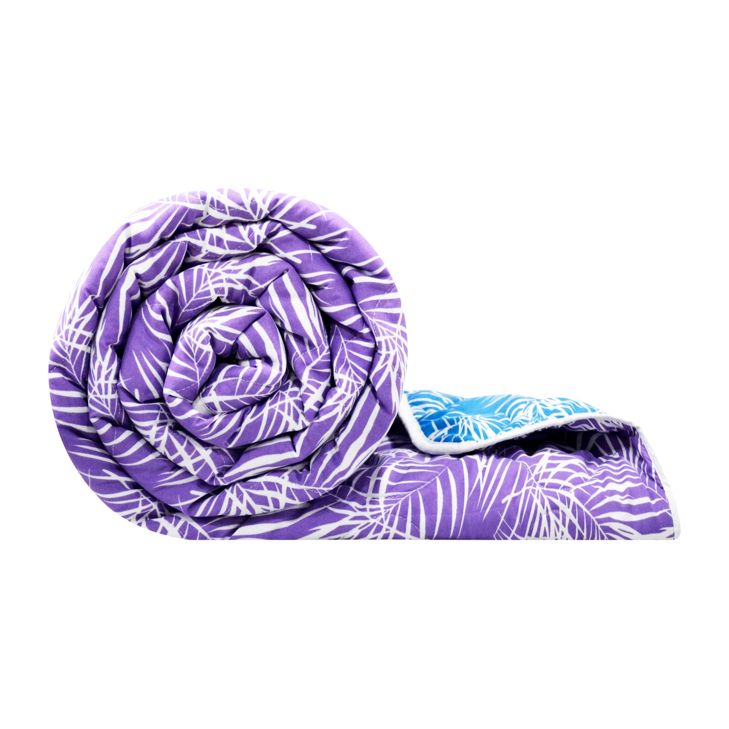 Blue And Purple Leaf Double Bed AC Quilt Comforter