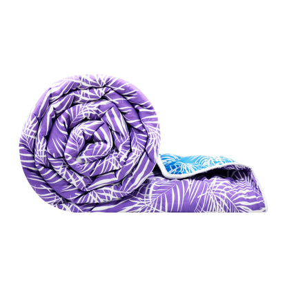 Blue And Purple Leaf Double Bed AC Quilt Comforter