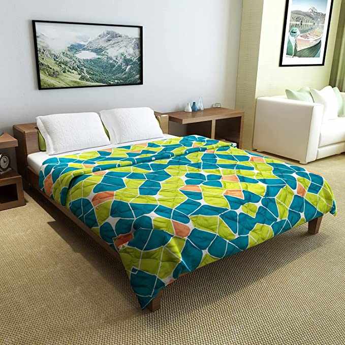 Green Abstract Double Bed AC Quilt Comforter