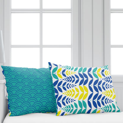 Blue & Yellow Floral Cotton Bedsheet for Double Bed (254 X 222 CM)