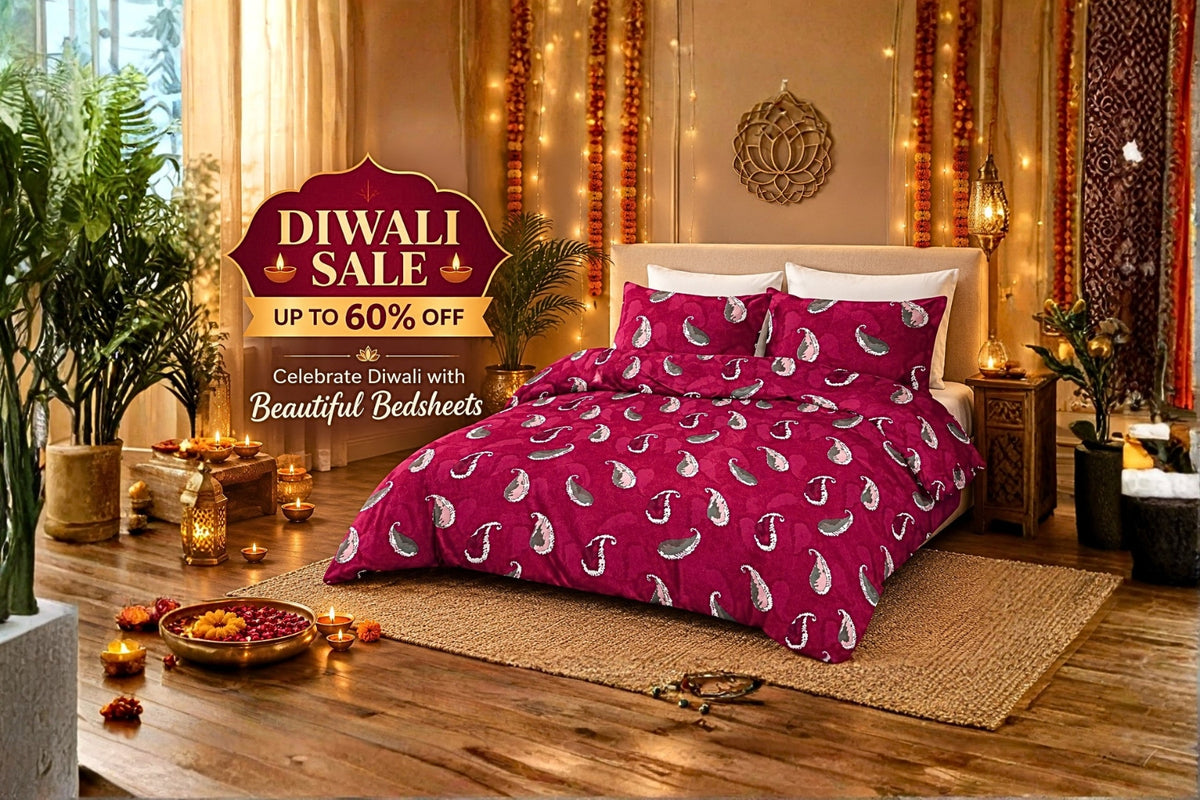 pure cotton bedsheet diwali sale 