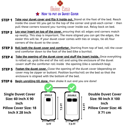 Microfiber Reversible Double Bed Queen Size Dash line Printed Duvet Cover - Blue and White