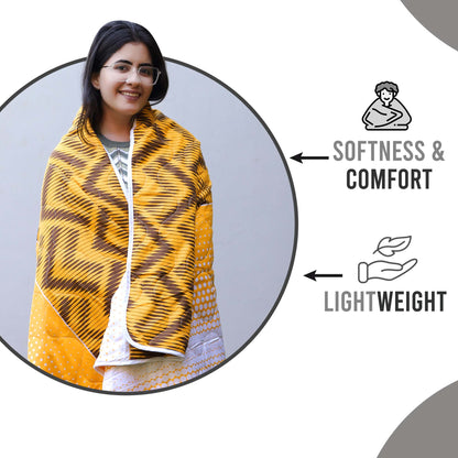 Orange Chevron Single Bed Comforter – 120 GSM Microfiber