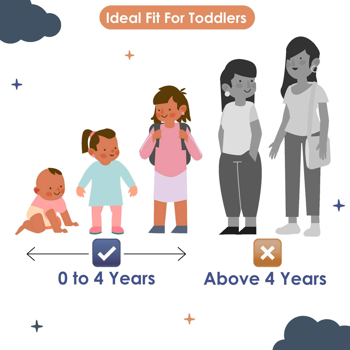 Navy & Orange Clementine Pattern Cotton Ultra soft Reversible Single Blanket for Babies