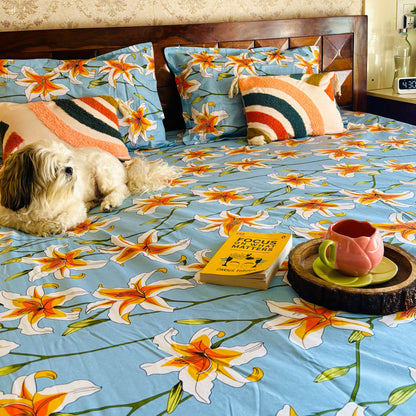 Wildflower Charm Elegant Double Bed Bedsheet