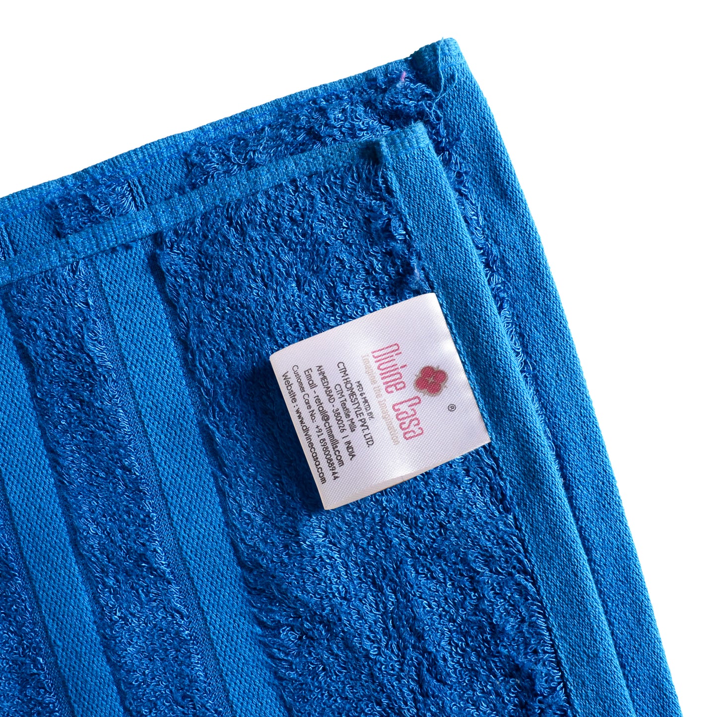 100% Cotton 650 GSM Ultra Soft, Absorbent Bamboo Bath Towel, Blue