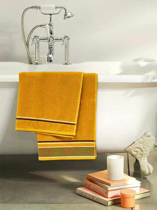 100% Cotton Premium Extra Soft Quick Dry Bath Towel- Yellow