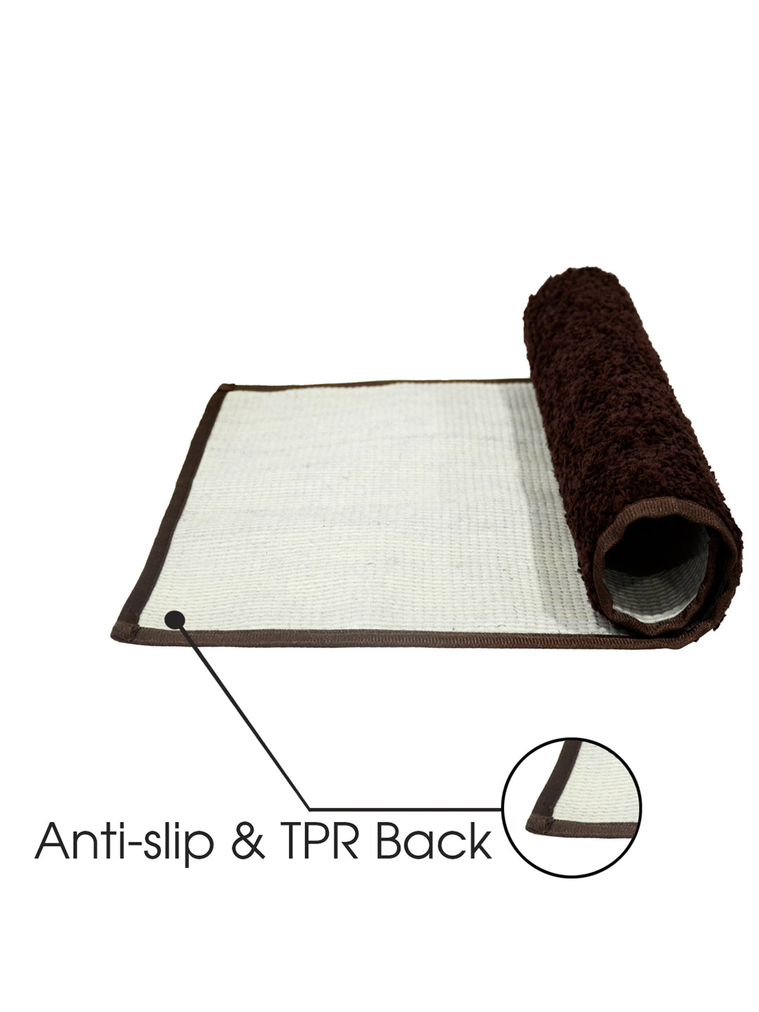 Microfiber Door Mat for Indoor/Outdoor Non Slip Rubber Dark Brown Set of 2