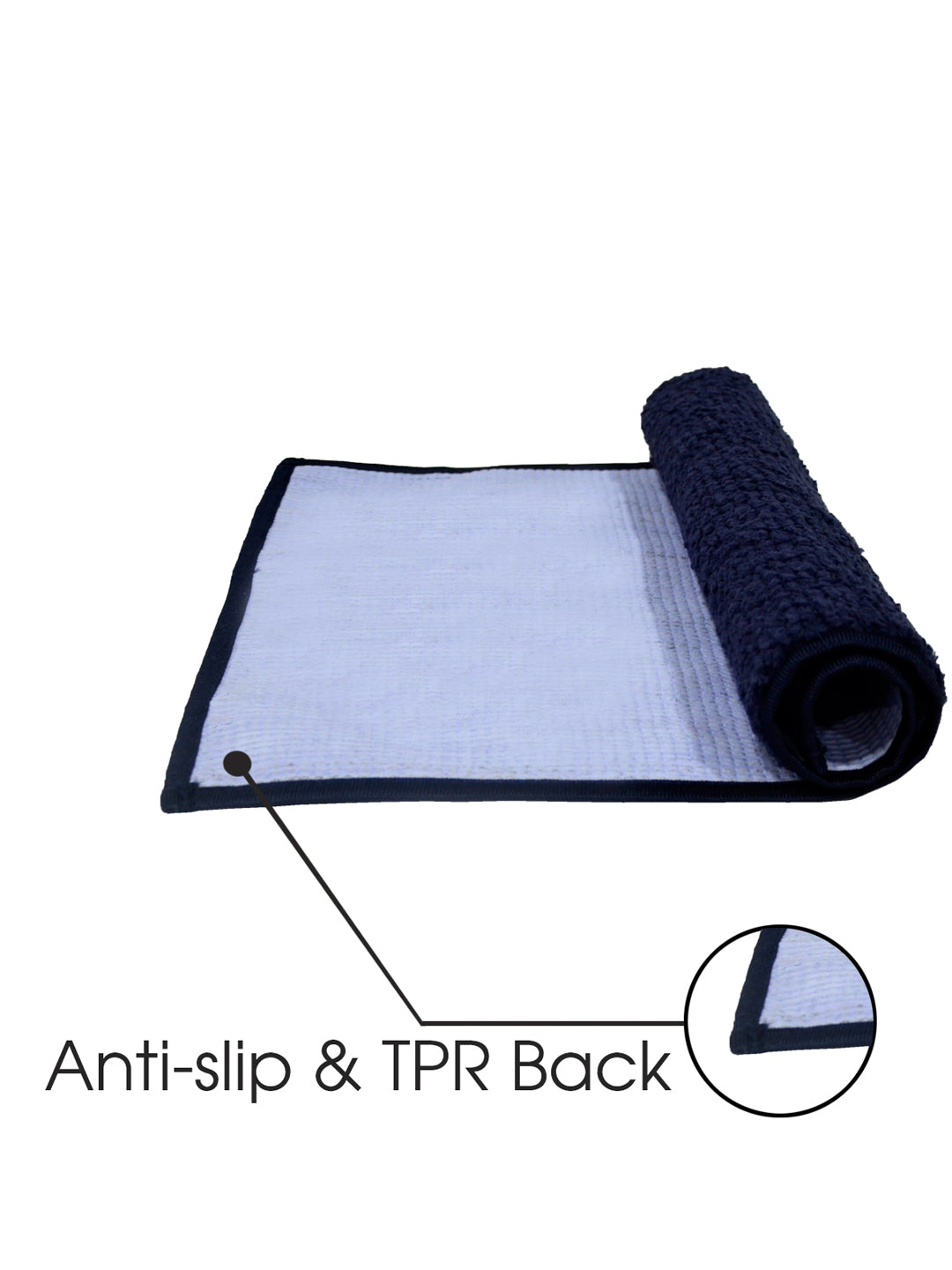 Microfiber Door Mat for Indoor/Outdoor Non Slip Rubber  Dark Blue Set of 2