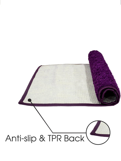Microfiber Door Mat for Indoor/Outdoor Non Slip Rubber  Purple Set of 2