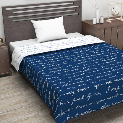 Abstract Print Dark Blue Silky Touch Microfiber Single Bed Dohar
