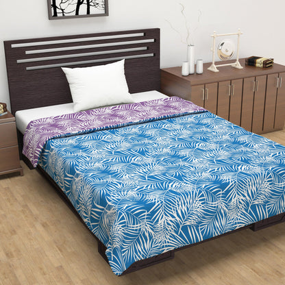 Blue Abstract Print Three Layer Cozy and Comfy Single Bed Dohar