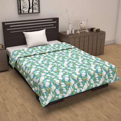 Floral Green 144 TC Single Bed AC Dohar Lightweight 120 GSM Perfect for Your Living Room