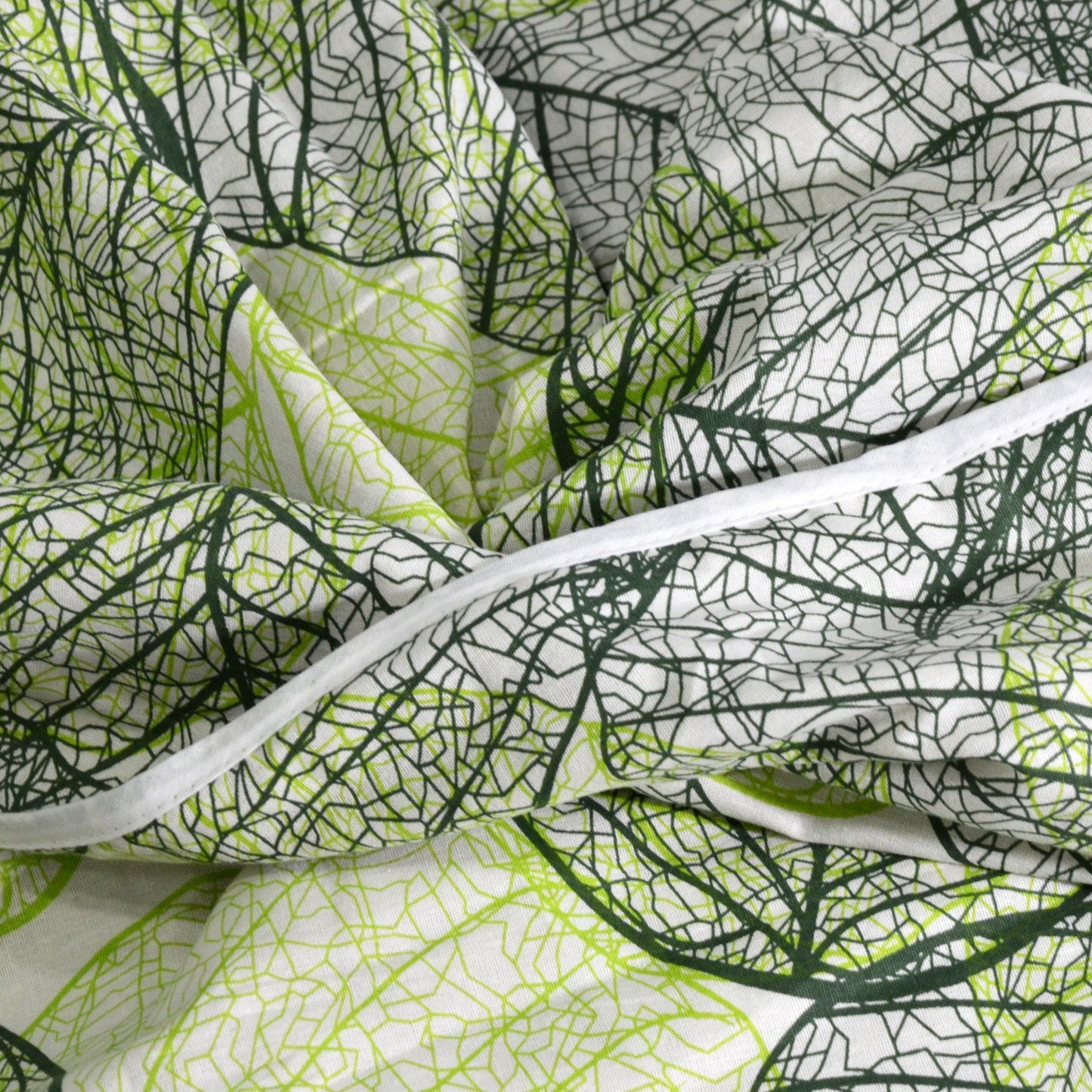 Green 120 TC Cotton Leaf Pattern Single Bed AC Blanket Dohar for All Season